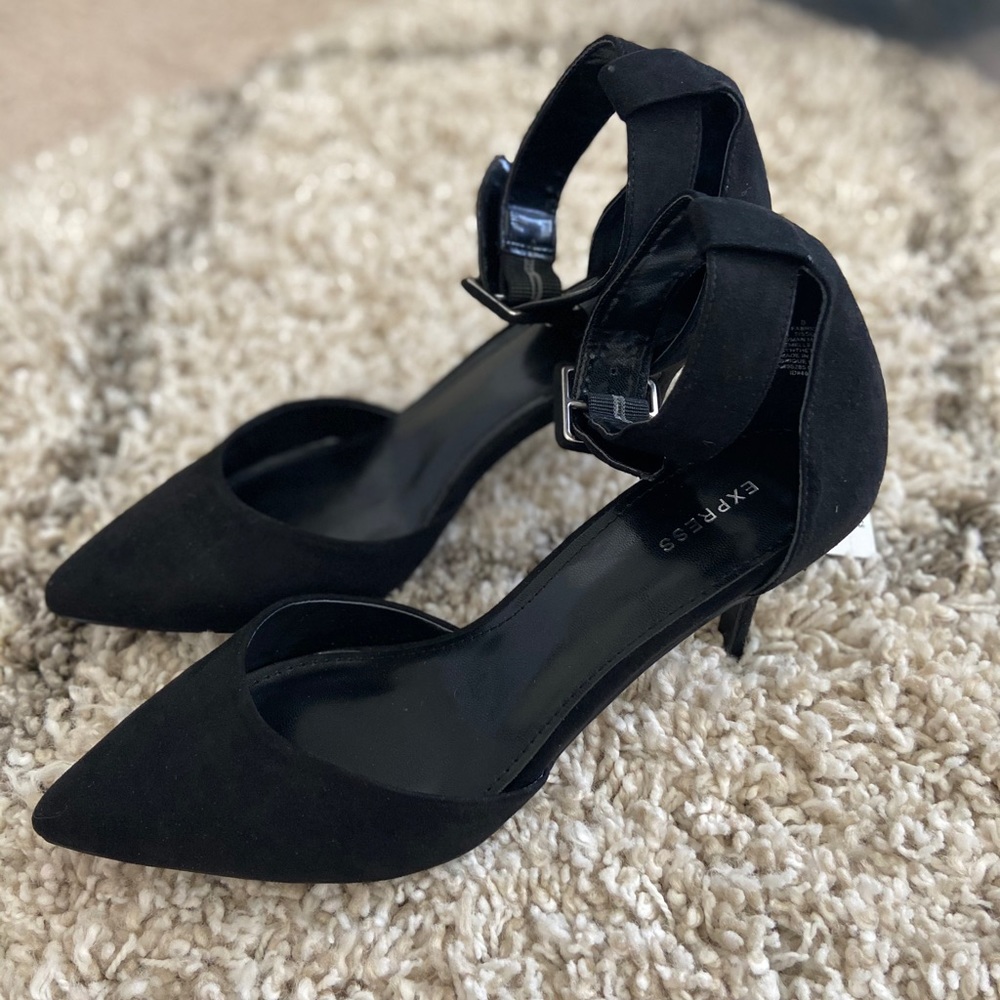 Black Suede Heels-Express